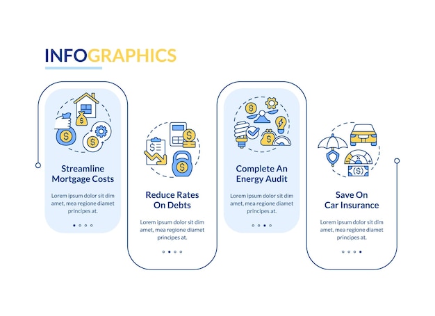 Budgeting for inflation blue rectangle infographic template