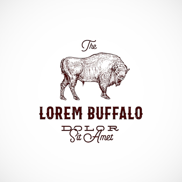 Buffalo Abstract  Sign, Symbol or Logo Template.