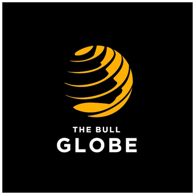 Buffalo Bull Matador with Stripes Globe for Strong Power Global Business logo design