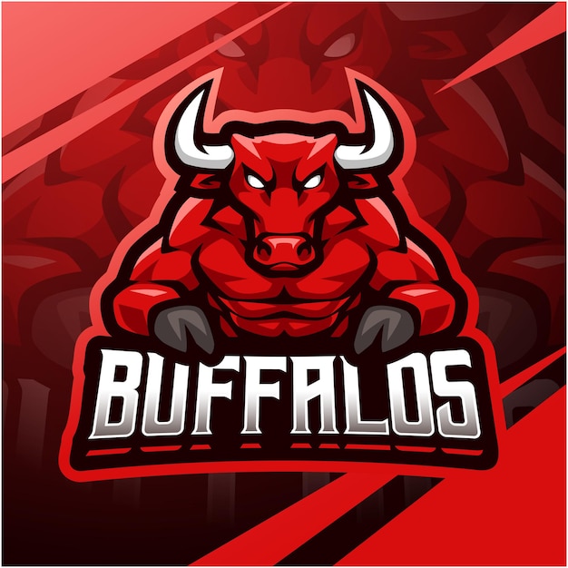 Buffalo esport mascot logo design