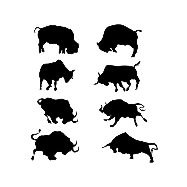 Buffalo Fighting Silhouette