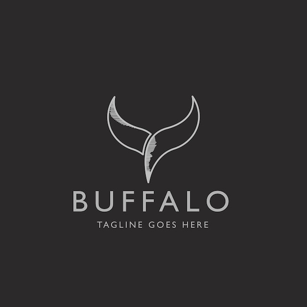 Buffalo head logo abstract bull head logo