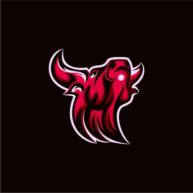 buffalo mascot logo design illustration