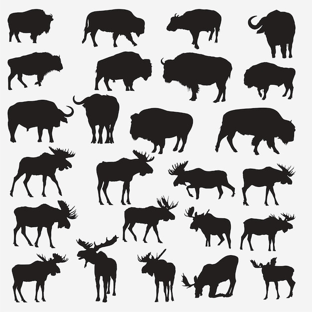 Buffalo Moose Silhouettes 