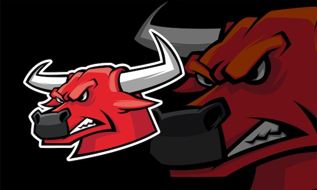 Buffalo sport gaming mascot logo template Premium Vector