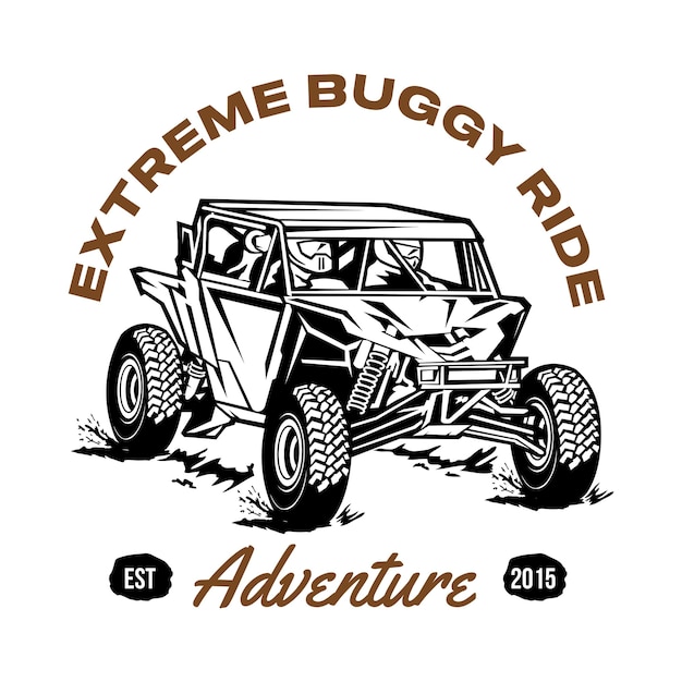 Buggy ATV Extreme Adventure Trip Race Sport vector illustration