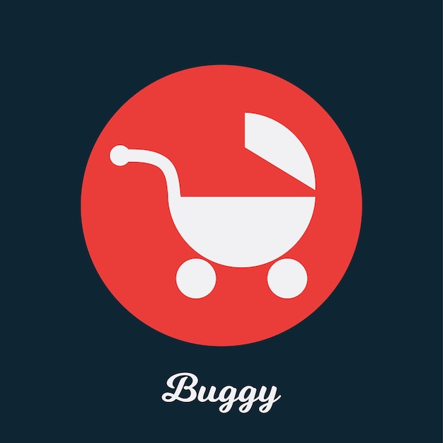 Buggy flat icon design, logo symbol element