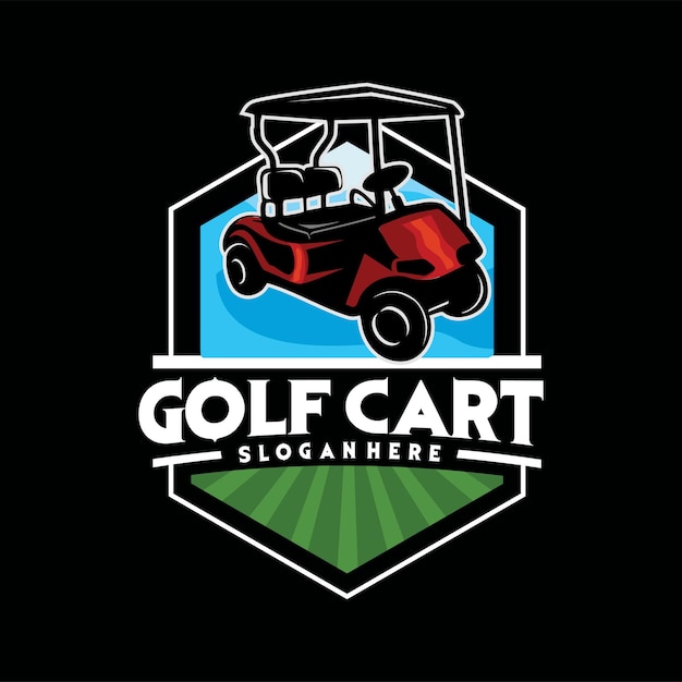 Buggy  Golf cart logo vector with emblem style