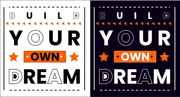 build your own dream motivational typography tshirt design