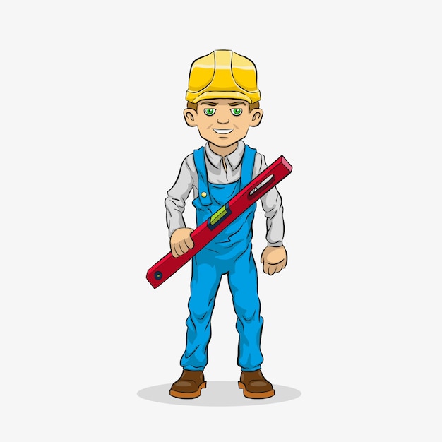 Builder cartoon character