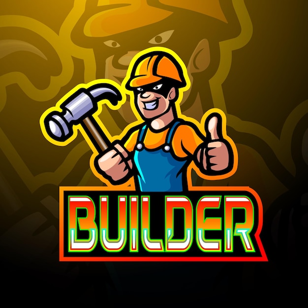 Builder esport logo mascot design