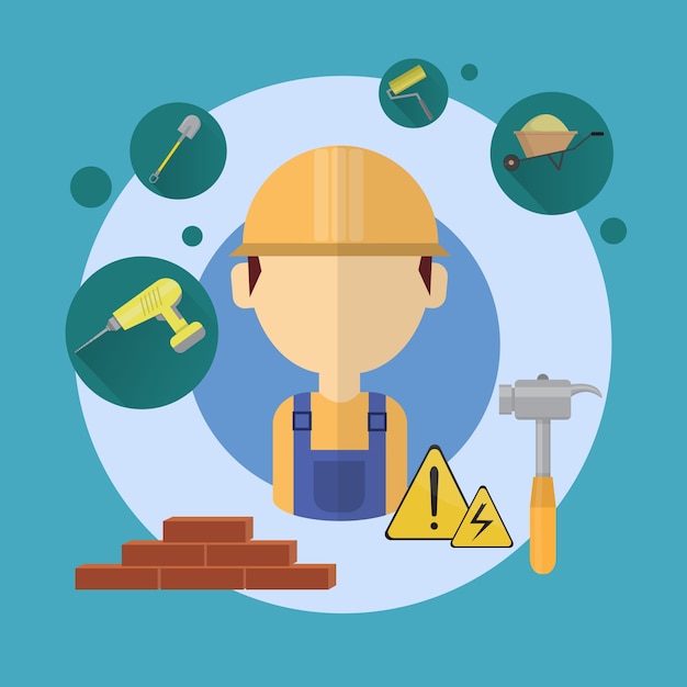 Builder Man Construction Worker Icon