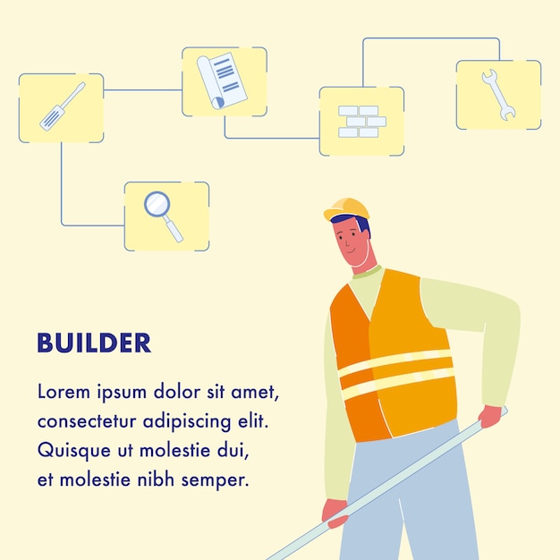 Builder Poster Template with Text Space