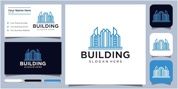 Building and apartment architect logos unique luxury building construction logos