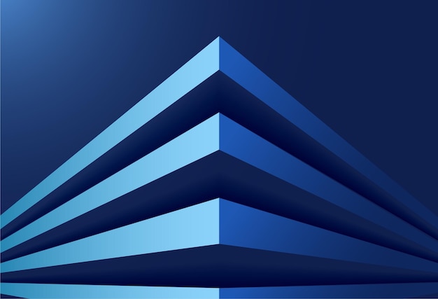 Building Background Vector Illustration Wallpaper with Blue Light Color and Edge of Building