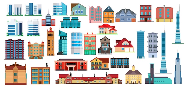 Building city architecture icon and apartment residential house for town vector illustration