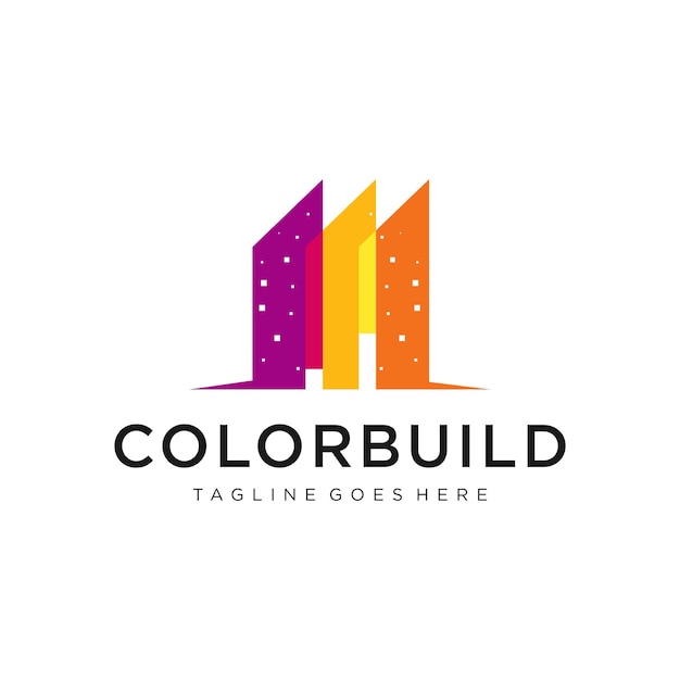 Building city colorful logo design