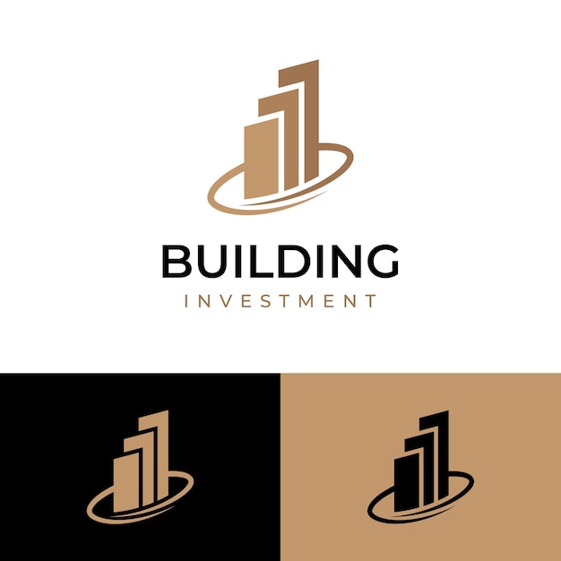 Building city real estate logo element realty property investment logo design icon for hotel finance business invest logo