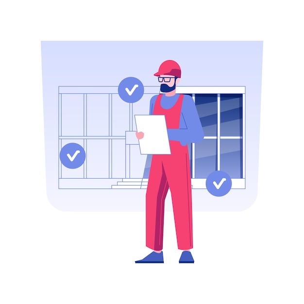 Building code inspection isolated concept vector illustration