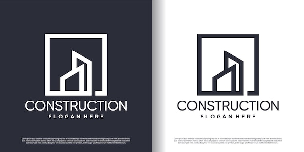 Building construction logo design for business with creative modern concept Premium Vector