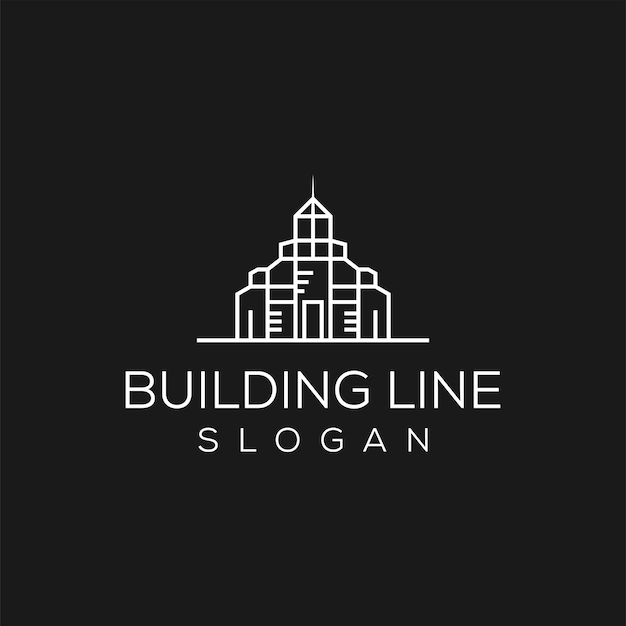 building construction logo design simple line