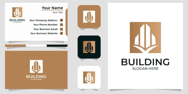 Building design logo and branding card