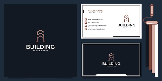 building design with business card