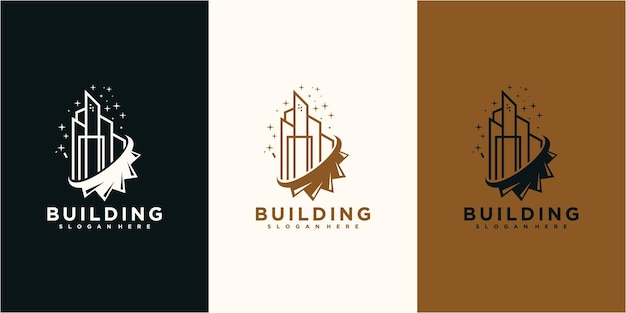 Building gear chart business logo icon vector symbol for your company logo