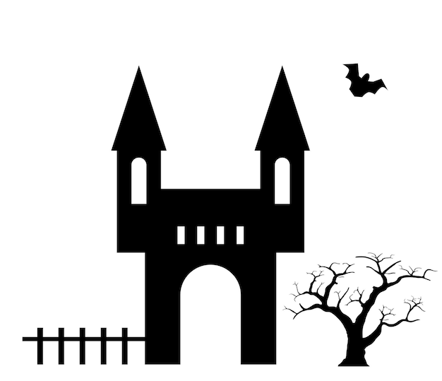 Building Halloween Cathedral Horror Church Festive Illustration