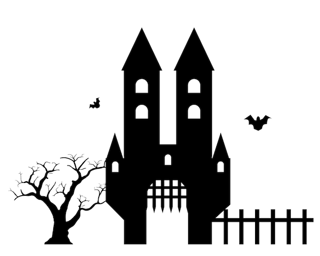 Building Halloween Cathedral Horror Church Festive Illustration