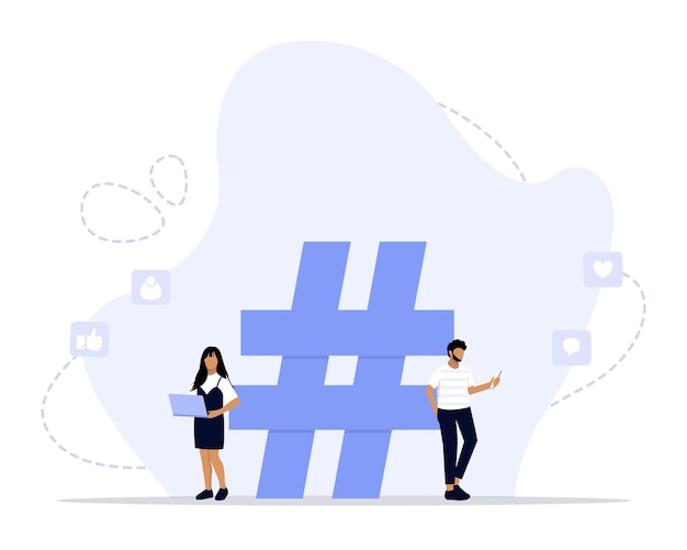 Building hashtag concept illustration