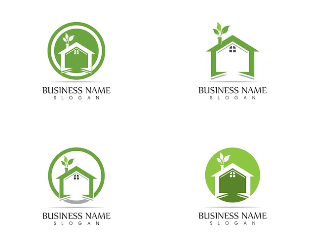 Building home nature logo design concept