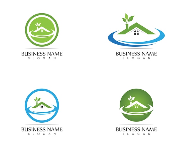 Building home nature logo design concept