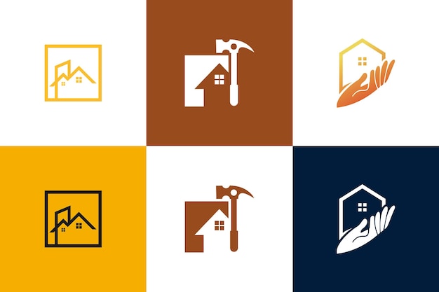 Building and house logo design vector collection with unique element idea