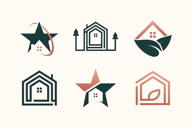 Building and house logo design vector collection with unique element idea