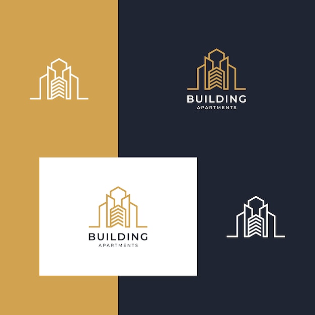 building inspirational logo with lineal style