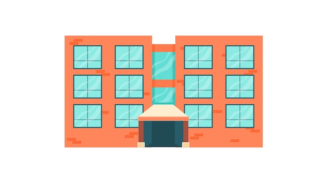 Building isolated vector illustration