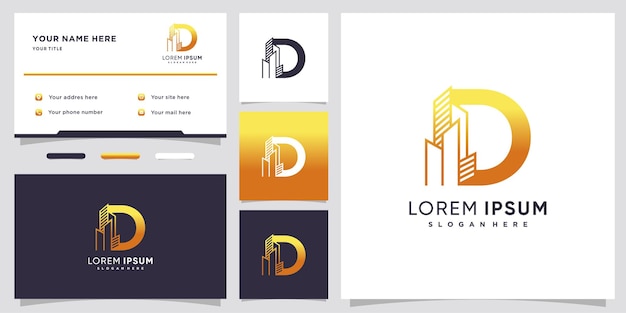 Building and latter D logo design with creative concept