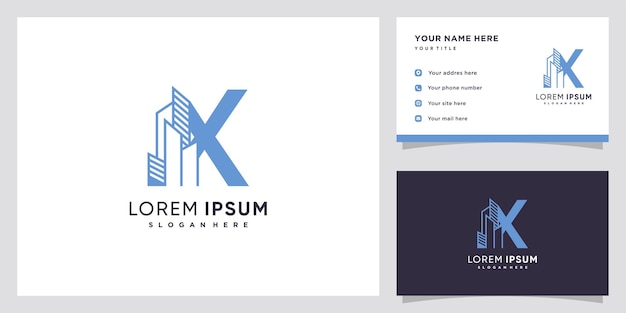 Building and latter X logo design with creative concept