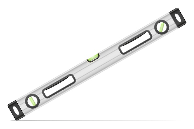 Building level measuring device for determining a flat surface vector illustration