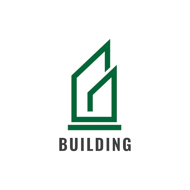 Building line logo design vector graphic illustration