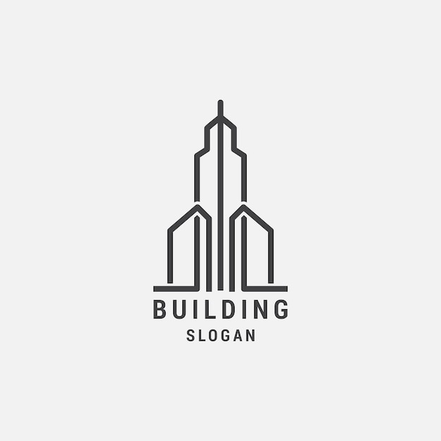 Building line logo icon design template luxury premium vector