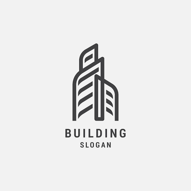 Building line logo icon design template luxury premium vector