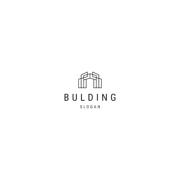 Building line logo icon design template