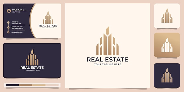 Building logo and business card design city building abstract for logo design inspiration.