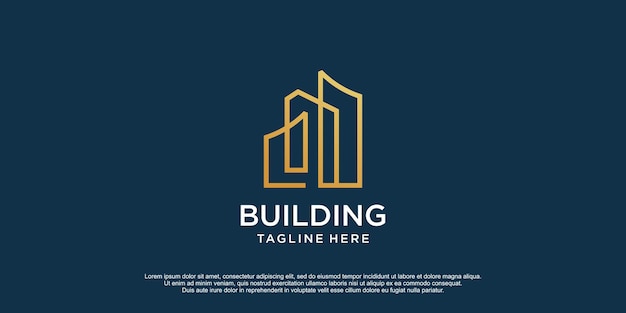 Building logo design concept for real estate apartment urban city Premium Vector