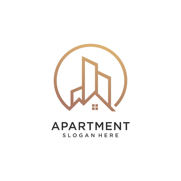 Building logo design idea with modern creative simple abstract unique concept