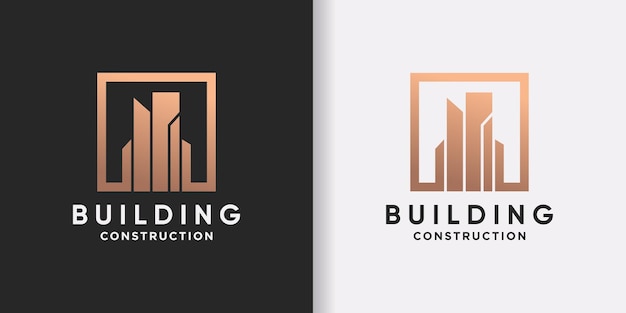 Building logo design inspiration for business construction with creative concept Premium Vector