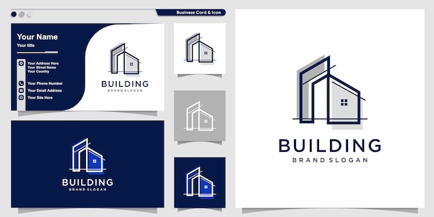 Building logo design vector with creative abstract concept