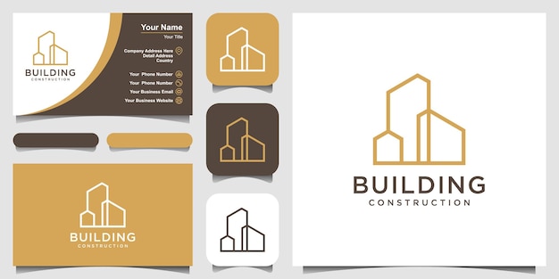 Building logo design with line art style city building abstract For Logo Design Inspiration